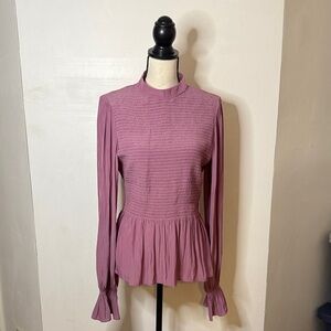 Ramy Brook Dusty Pink Textured Blouse